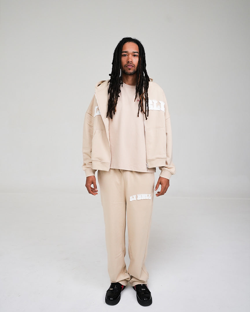 College Logo Tracksuit Beige