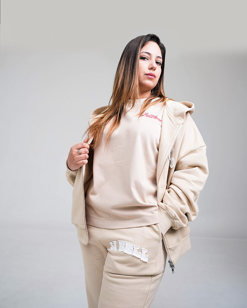 College Logo Tracksuit Beige