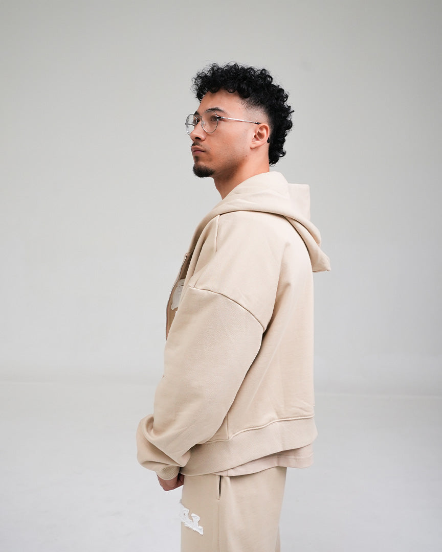 College Logo Tracksuit Beige