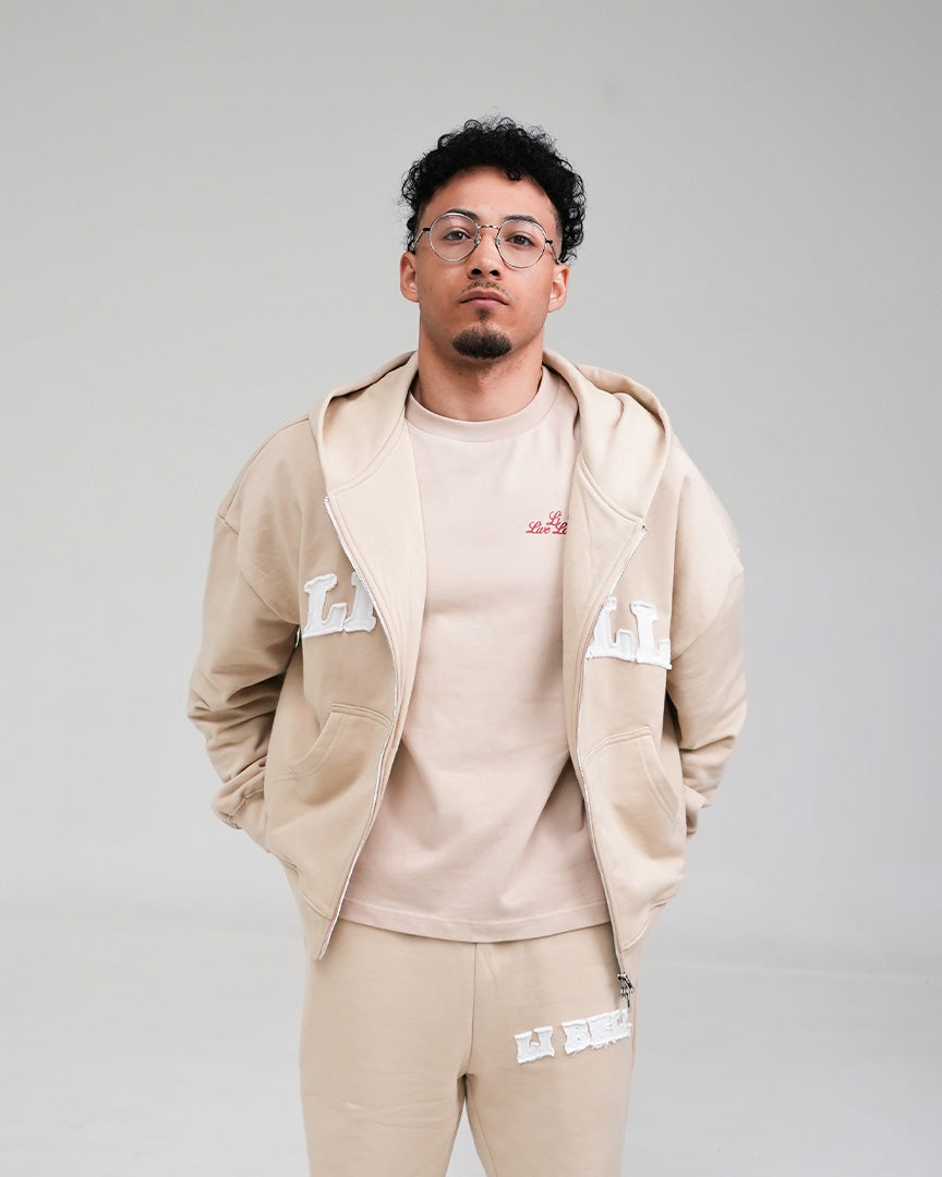 College Logo Tracksuit Beige
